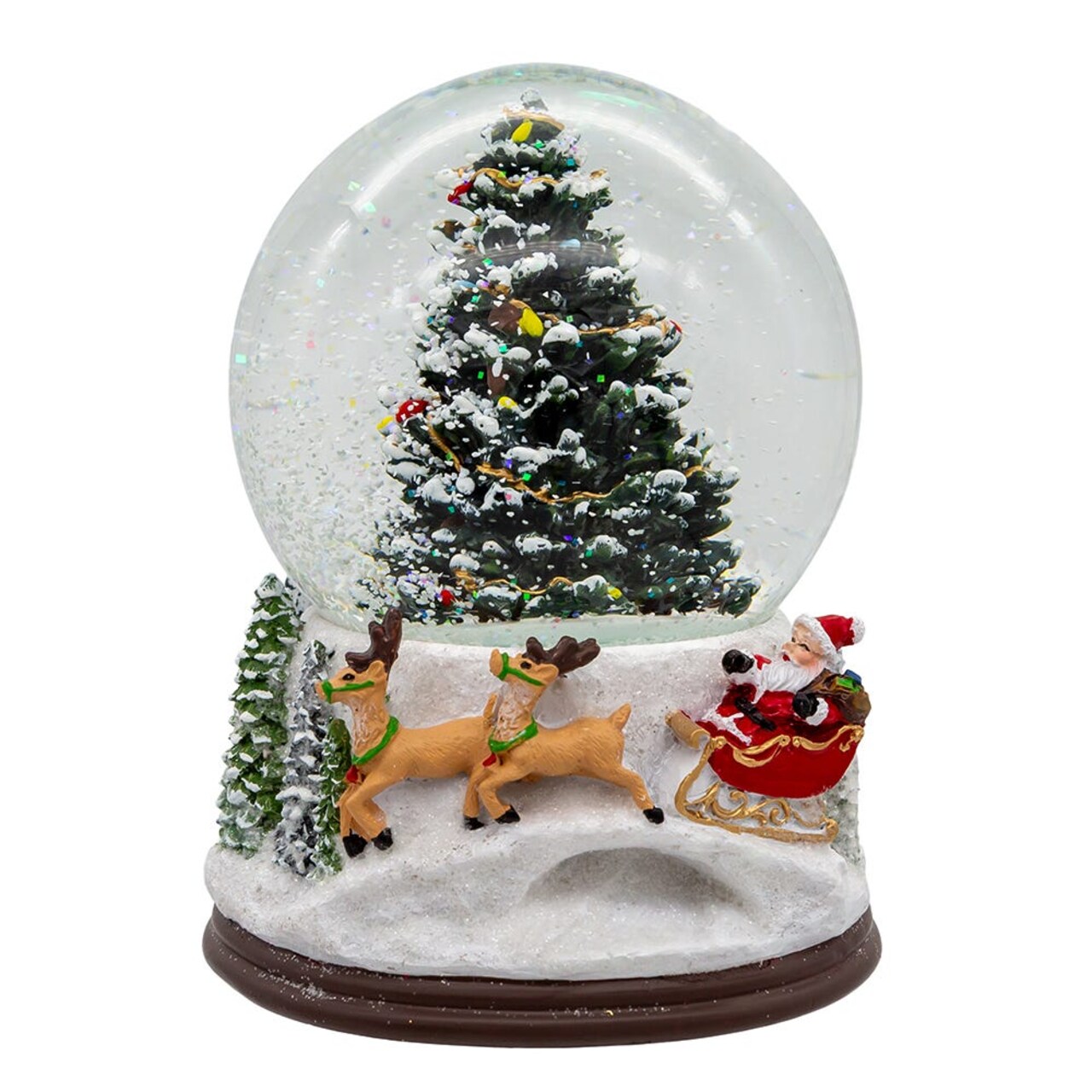 Kurt Adler 100MM Wind-Up Musical Santa with Christmas Tree Water Globe